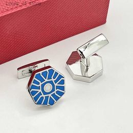 Cuff Links LAN CA Cufflinks Classic French Shirt Accessories Blue snowflakes High Quality Precision SteelLuxury Jewellery For Men T231214