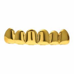 Hip Hop 24k Gold Rhodium Plated Teeth Grillz Top Bottom Grill For Halloween Christmas Party Vampire Teeth For Men293g