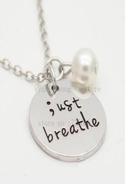 Just Breathe Semicolon Jewelry Mental Health Awareness Hand Stamped Jewelry Suicide Prevention Depression Awareness4559082