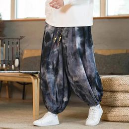 Men's Pants Ink Casual Retro Chinese Style Jogging Oversized Loose Harem Women Trousers Large Size 5XL