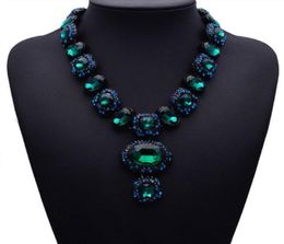 2019 High Quality Vintage Crystal Necklaces Pendants 6 Colours Rhinestone Long Chain Statement Necklace For Women Jewelry9493341