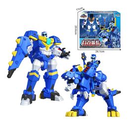 Other Toys Mini Force 2 Super Dino Power Transformation Robot Action Figures MiniForce X Simulation Animal Deformation Dinosaur Toy 231214