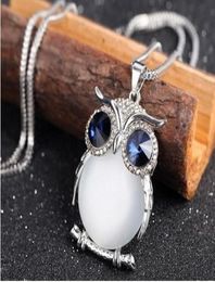 New Style Charmant Women Necklace Owl Pendant Rhinestone Sweater Chain Long Necklaces Jewellery Ornaments Exquisite Torque Trinket G8310228