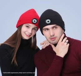 Winter Beanie Hat Unisex Beanie Soft Knitted Hat Wireless Bluetooth 50 Smart Cap Stereo Headphone Headset with LED Light with OPP9118918