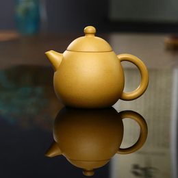 Water Bottles 250ML Small Capacity Real Handmade Yixing Kettle Raw Ore Duan Mud Clay Teapot Golden Teaware Kun Fu Zisha Tea Pot 231214