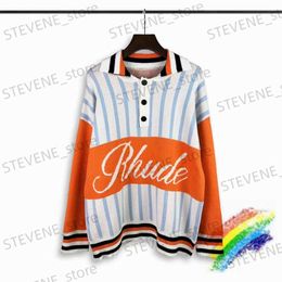 Men's Sweaters Patchwork Standing Collar Letter Jacquard Sweater Men Women 1 1 Best Quality 2023fw Orange Sweatshirts T231214