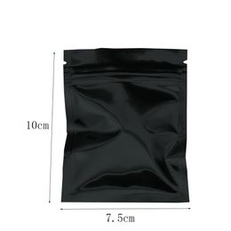 7 5x10cm Black Self Seal Aluminium Foil Bags Snack Bulk Food Packaging Bag Mylar Smell proof Package Zipper Bag 100pcs lot217k