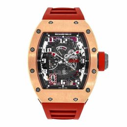 RichardMiler Luxury Watch Mens Mechanical Watches Chronograph RichardMiler RM030 Limited Edition 18K Rose Gold Titanium Transparent Dial 42 mm Sports Machin
