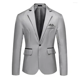 Men's Suits Men Suit Coat Elegant Slim Fit For Formal Business Style Groomsmen Wedding Single Button Cardigan With Long