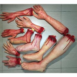 Halloween Horror Props Bloody Hand Haunted House Party Decoration Scary Hand Finger Leg Foot Brain Heart 210i