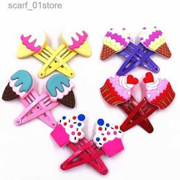 Headwear Hair Accessories 10Pcs Cute Food Ice Cream Cake Childhood Baby Girl Kaii Hair Accessories Hairpins Headwear Hair Clip for Kids GiftL231214