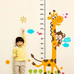 Height Ruler Home Decoration Sticker Wallpaper Vinilos Paredes Kids Height Chart Wall Sticker Home Decor Cartoon Giraffe