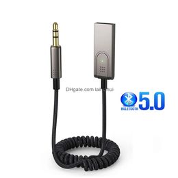 Car Wireless Bluetooth 5.0 Receiver 3.5Mm Jack Aux O Music Dongle Usb Power Hands Kit For Radio Speaker Drop Delivery Mobiles Motorc Dhgpf