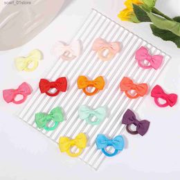 Headwear Hair Accessories 10Pcs/Set Mini Bows Elastic Hair Bands For Cute Girls Nylon Rubber Band Hair Rope Ponytail Holder Headwear Kids Hair AccessoriesL231214