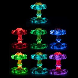 Night Lights Cool 3D Nuclear Explosion Mushroom Cloud Light Night 7 Color Remote Control Dimming Led Desk Lamp Deco Man Husband Birthday Gift YQ231214