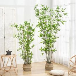 Decorative Flowers Simulation Of Bamboo Landing Fake Living Room Chinese Zen Green Plant Potted Ornaments Large Bonsai