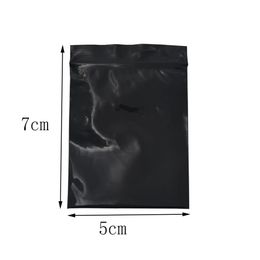 5 7cm Mini Black Zip Lock Resealable Zipper Bag 500pcs lot Self Seal Plastic Package Bag Retail Zipper Grocery Gift Packing Storag277L