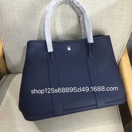 Top original Hremmss party garden tote bags wholesale Handmade wax thread Garden genuine leather women's bag portable fashion 30cm 36cm With Real Logo