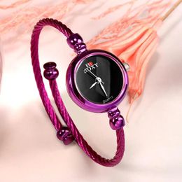 Wristwatches Sdotter Luxury Small Purple Bracelet Women's Watches Stainless Steel Ladies Watch Minimalism Fashion Women Reloj M