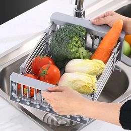 Kitchen Storage Sink Drain Rack Dish Drying Drainer Shelf For Fruit Vegetable Accessories Organiser