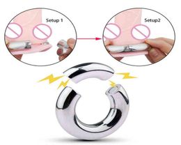 Nxy Ball Exerciser Bdsm Magnetic Stainless Steel Penis Bondage Lock Cock Ring Heavy Male Metal Scrotum Stretcher Delay Ejaculation5244187