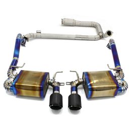 For Porsche boxster 718 Exhaust Cat-back System +Straight Through Downpipe Titanium Alloy Catback Muffler Tip Tailpipe Nozzles Modification