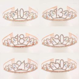 Hair Clips Digital Rhinestones Birthday Crown Princess Accessories 10.15. 30 60 Years Old