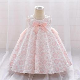 Girl Dresses Summer Baby 1st Birthday Dress For Girls Born Christening Gown Baptism Bow Princess Party Toddler Clothes 0-2Y