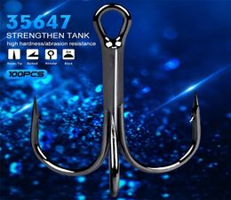 100Pcs High Quality Super Sharp Anchor HookSize 114 Sea Fishing Hooks Treble Hook Triple Hooks For Fishing Anzol De Pesca 220811652696