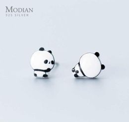 Animal Cute Panda Stud Earrings for Women Girl Kids 925 Sterling Silver Ceramics Jewellery Fashion Bijoux 20120 21070712826514530304