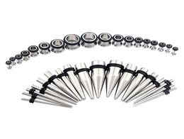 Stud Gauge 36pcsset 316l Steel Tapers And Tunnels Ear Stretching Kit Body Jewelry3370024