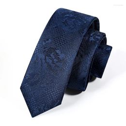 Bow Ties Brand High Quality Men's Business Tie Fashion Formal Neck For Men Work Dress Shirt 5CM Skinny Navy Blue