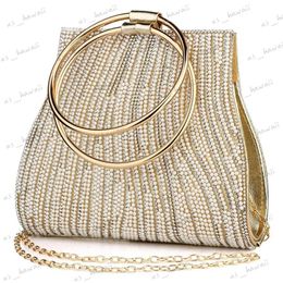 Evening Bags Woman Evening Bag Diamond Rhinestone Clutch Crystal Day Lady Wallet Wedding Purse Party Banquet Silver Handbags Clutches Tote T231214