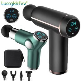 Full Body Massager LCD display massage gun portable Percussion pistol massager deep tissue and muscle relief in the body and neck pain relief fitness 231214