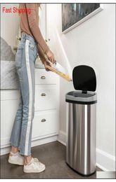 Waste Bins Household Cleaning Tools Housekeeping Organisation Home Garden 13Gallon Touch Sensor Matic Touchless Trash Can Kitch9731483