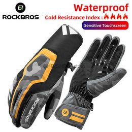 Ski Gloves ROCKBROS Winter Ski Gloves waterproof Bicycle gloves Outdoor Sports Motobicycle Cycling Ski Gloves Thermal gloves Snow GlovesL23118