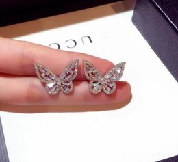 Designer Women Stud Fashion Jewelry 925 Sterling Silver Bowknot Luxury Lady Full Drill Crystal Earring High Quality Jewellery Acce4011303