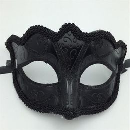 Black Venice Masks Masquerade Party Mask Christmas Gift Mardi Gras Man Costume Sexy lace Fringed Gilter Woman Dance Mask G5633015