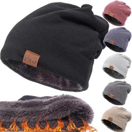 Berets Casual Fleece Winter Beanies Caps Unisex Plush Lining Skullies Bonnet Hat Men Women Thicken Cotton Warmer Solid Kpop Turban Hats