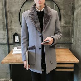 Men's Wool Blends Brand clothing Men's woolen jackets/Male Fashion slim fit leisure winter keep warm Long Woolen cloth Coats/Plus size S-5XL 231213