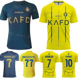 Club Team Al Nassr Soccer 94 Anderson Talisca Jersey 2023 24 Mans 7 Cristiano Ronaldo 10 Sadio Mane 29 Abdulrahman Ghareeb 2 Sultan Al-Ghannam Football Shirt Kits