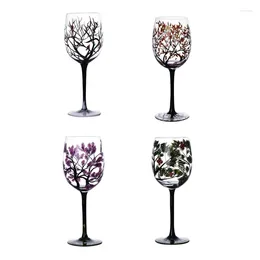 Wine Glasses Four Seasons Tree Glass Durable Juice Beer Stem Elegant Glassware Dropship