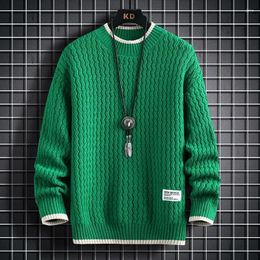 Men's Sweaters 2023 Christmas Sweater Men Knitted Harajuku Stripe Pattern Pullover Vintage O-Neck Winter M-3XL