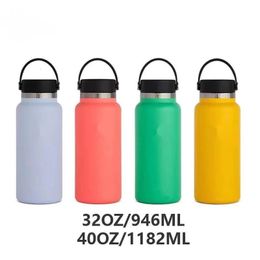 Thermoses 32oz/40OZ Famous Brand Sports Kettle Stainless Steel Vacuum Insulation Cup Outdoor Portable Space Water Bottles Teteras Para Tea 231213