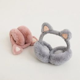 Ear Muffs Thick Women Earmuff Winter Soft Plush Kids Ear Cover Solid Color Cat Ear Cute Earflap Outdoor 231214