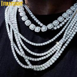 Chokers Hip Hop Iced Out Bling Cubic Zirconia 5mm Tennis Chain Necklace Gold Silver Colour 5A CZ Choker Fashion Men Women Jewellery 231214