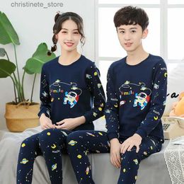 Pajamas Teenage Girls Pajamas New Autumn Long Sleeve Children's Clothing Boys Sleepwear Cotton Pyjamas Sets For Kids 9 10 12 14 16 Years R231214