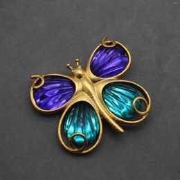 Brooches Vintage Brooch Butterfly Jelly Glass Plating