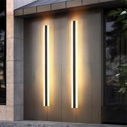 Outdoor Wall Lamps Long Strip LED Lamp Waterproof Linear Light Villa Garden Pillar Porch Corridor Front Door302v