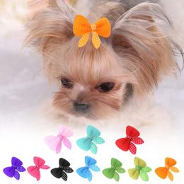 Dog Apparel 10pcs/Set Beauty Supplies Bow Hairpin Hair Headdress Small Puppy Cat Clip Pet Accessories